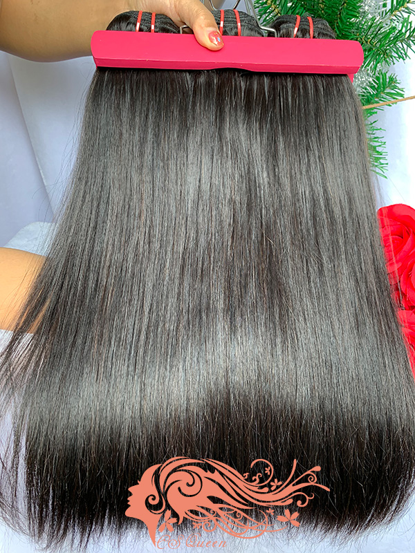 Csqueen Raw Hair Straight Hair 12 Bundles Natural Black Color Straight Hair - Click Image to Close